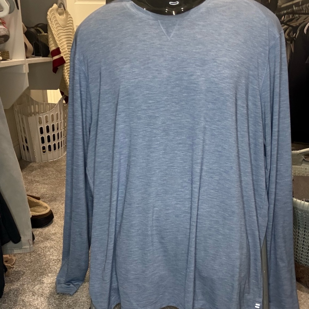 johnnie-O Heather Blue Long Sleeve Tee